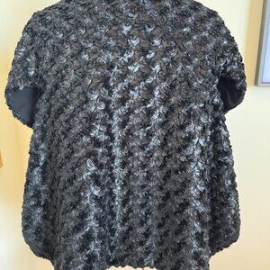 VPL Oversized Zipper Cap Sleeve Black Vest